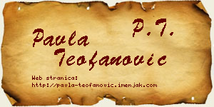 Pavla Teofanović vizit kartica